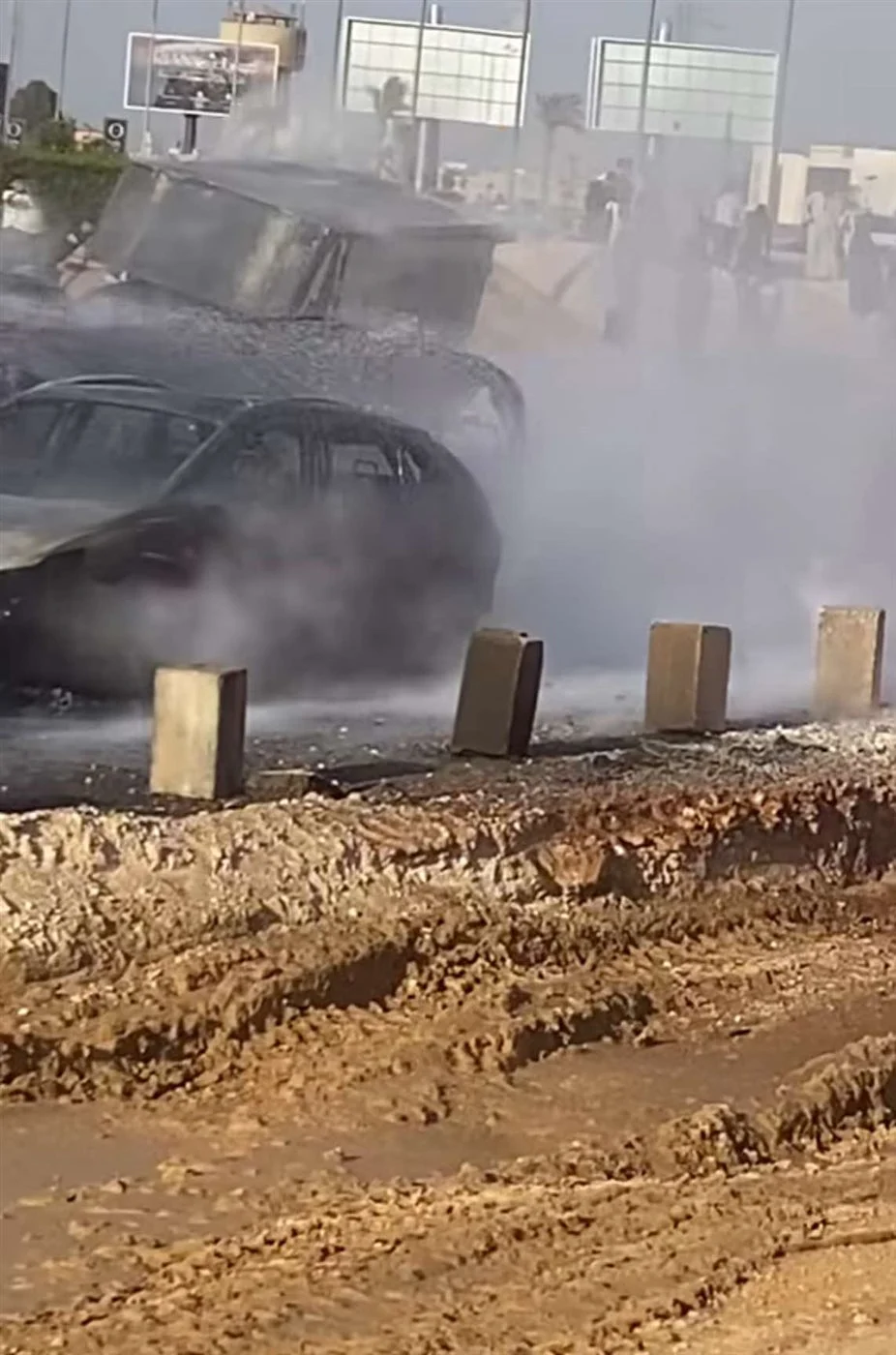 حريق خط الغاز بطريق الواحات في 6 أكتوبر